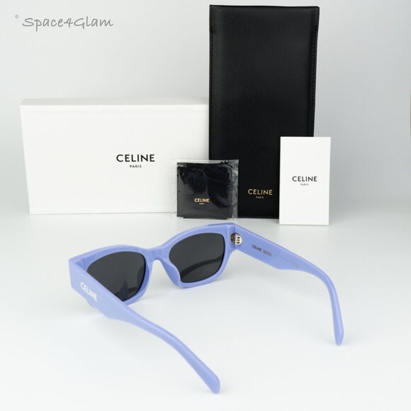 BRAND NEW Celine CL40197U 78A Shiny Lilac Smoke Unisex Cat Eye Sunglasses - Picture 8 of 9